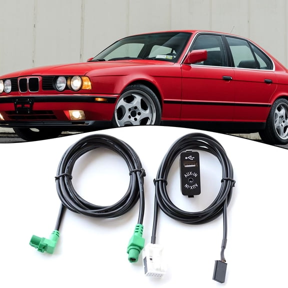 USB AUX Socket Wire Harness Cable Adapter for BMW 3 5 Series E87 E90 E91 E92 E60 F10 X1 X3 X5 Z4 for Mini R56 Stereo Audio Input Direct Replacement and Installation Plastic Dashboard Integration