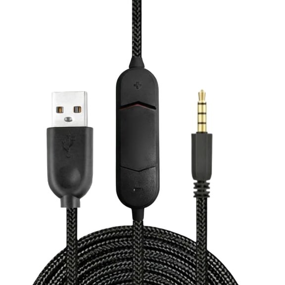 USB Adapter 3.5mm Headphone Cable With Inline Control & Mic Mute For /Consoles/Mobile Devices