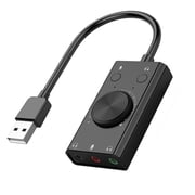 USB Adapter Sound Card with 3.5mm Microphone Port External Sound Card for PC