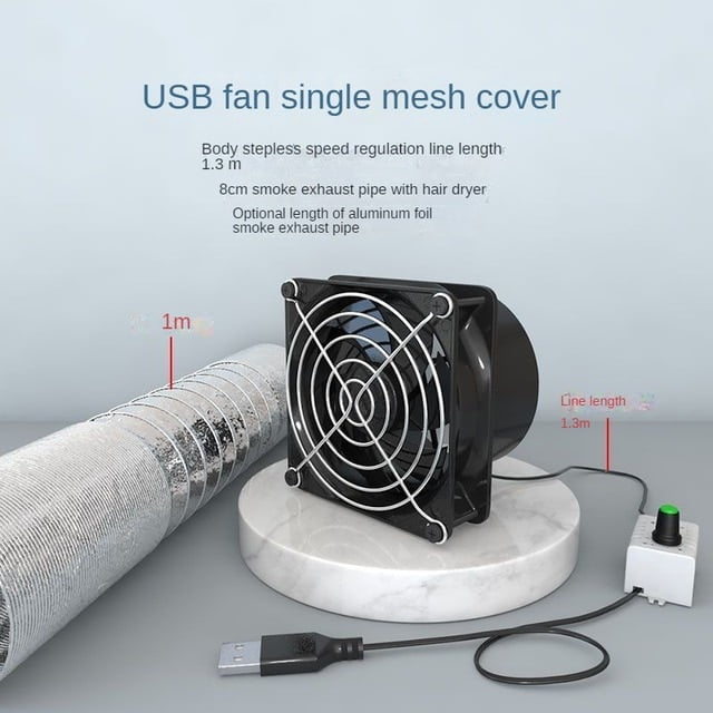 USB Adjustable Speed Solder Smoke Absorber ESD Fume Extractor Fan Pipe