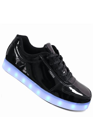 LED Shoes 5.5 Black Low Top US Mens Size 5.5 High Top Led Sneakers Light Up Flashing Shoes Unisex Black  main image 2
