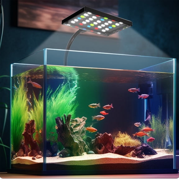 USB Aquarium Light, Submersible RGB Color Changing LED Fish Tank Light, 9W Waterproof Decorative Spotlight for Freshwater Tanks, Fish Bowls, Terrariums - with 71 Inch Cable for Flexible Placement