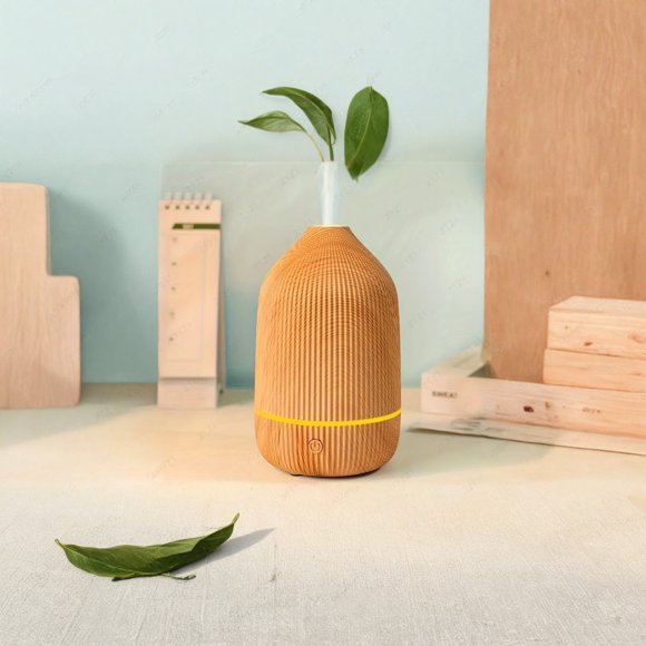 USB Aroma Diffuser Humidifier, Quiet Cool Mist Diffuser for Bedroom Sleep, Home Aromatherapy Moisturizer with Soft Light, Easter Decor, Valentines Day Gifts, 1Pcs Brown