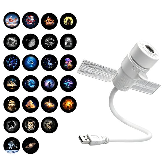 USB Astronaut Starry Sky Projector, Moon Night Light for Car Bedroom, Creative Live Streaming Background Atmosphere Lamp Gift