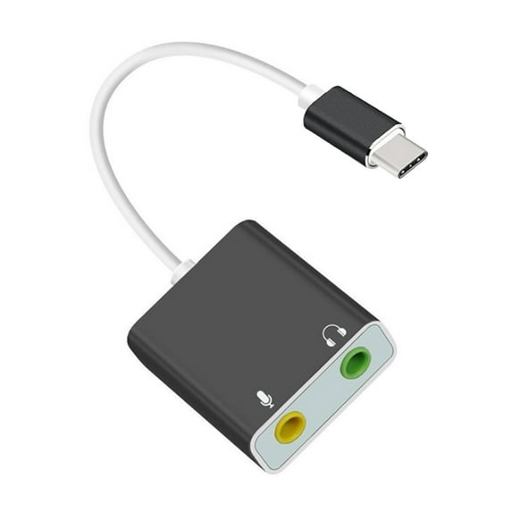 USB Audio Adapter, External Sound Card for PC and Laptop,USB Microphone Adapter to 3.5mm(1/8inch) for Headphone Speaker