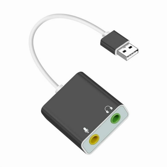 USB Audio Adapter, External Sound Card for PC and Laptop,USB Microphone Adapter to 3.5mm(1/8inch) for Headphone Speaker