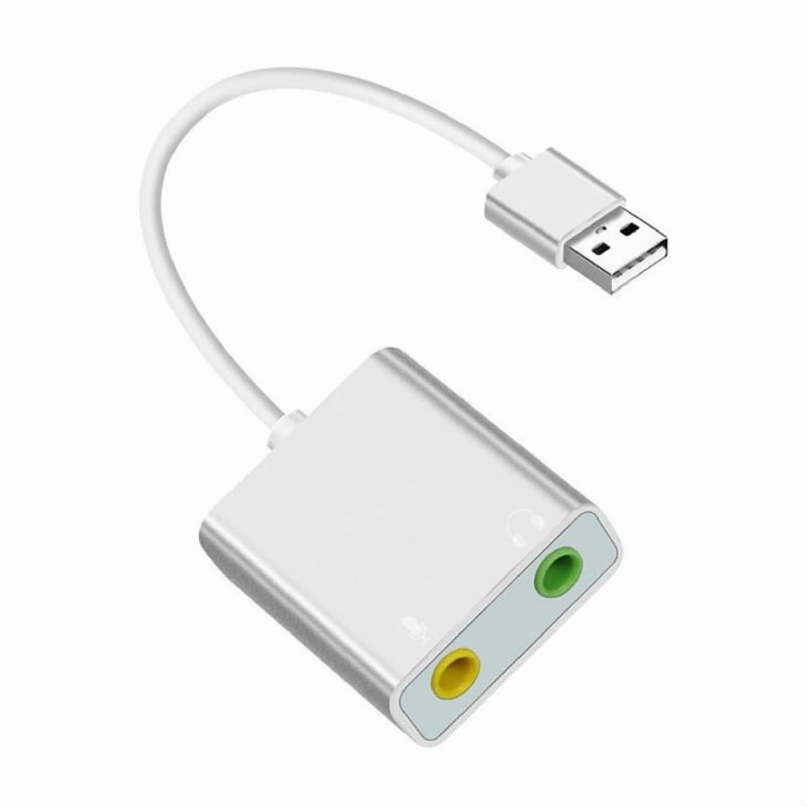 USB Audio Adapter, External Sound Card for PC and Laptop，USB Microphone ...