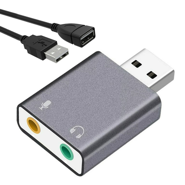  Plugable USB Audio Adapter Bundle with USB C to USB Cable, 3.5mm  Speaker-Headphone and Microphone Jack, Add an External Stereo Sound Card to  Any PC, Compatible with Windows, Mac, and Linux 