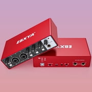 USB Audio Interface 2 In 2 Out, EBXYA Type C USB Sound Card with Included C Cable & USB-A to USB-B, Plug and Play Recording Interface for PC, Mac & Home Studio