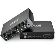 EBXYA Audio Interface USB C 2 In 2 Out Recording Bundle, Black Metal with 48V Phantom Power & Zero-Latency Monitoring for Home Studio, Podcasting & Gaming/Voice Chat Setup