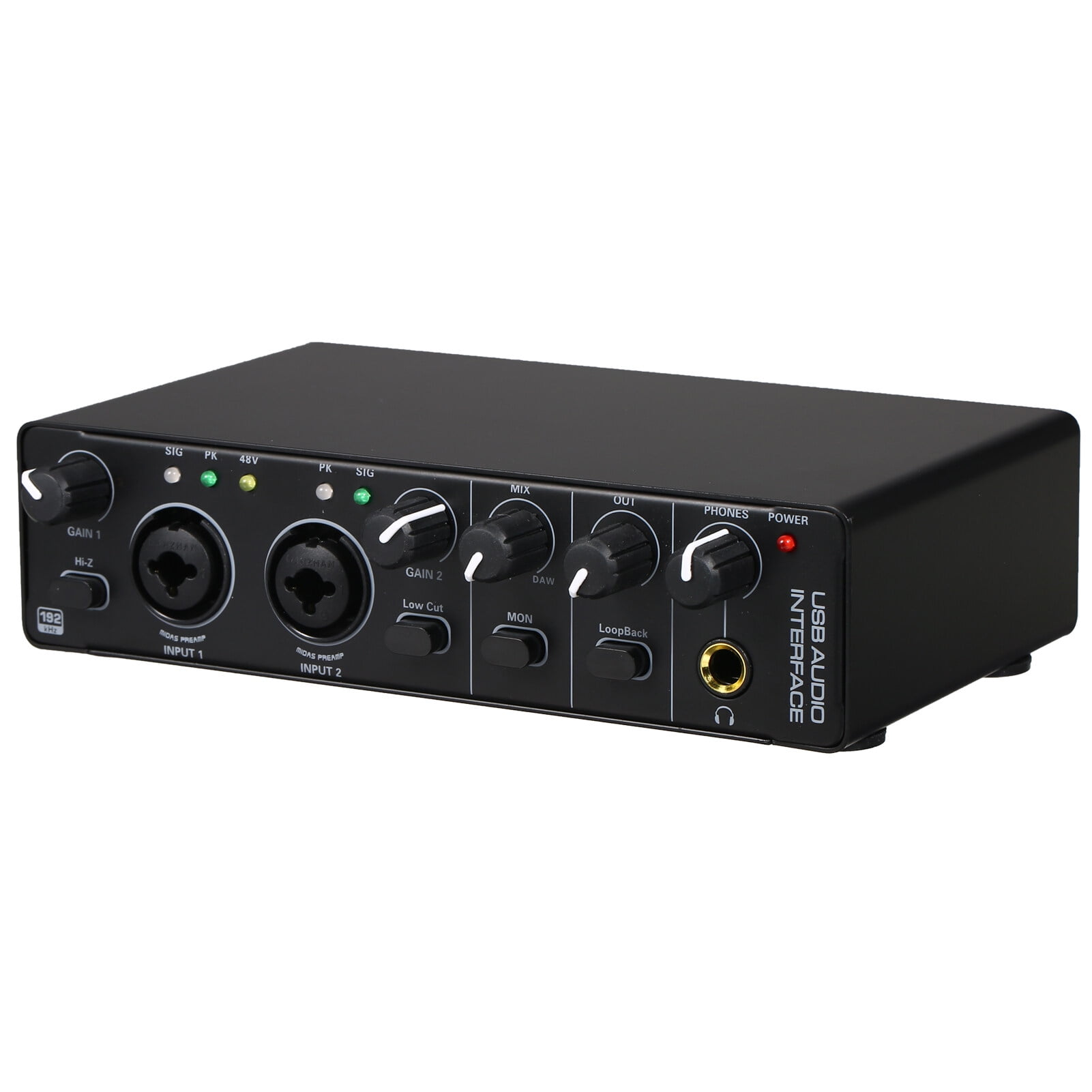 USB Audio Interface Sound Card RHM 2 In 2 Out Audio Interface Sound