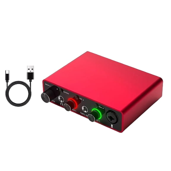 USB Audio Interface USB-C with Phantom Power Audio Recording Interface USB Sound Card for Recording Music Studio Equipment
