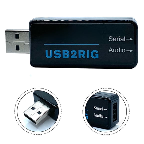 USB Audio Interface for AUDIO2RIG Amateur Radio Connector Supporting PTT Control for Jianwu Radios