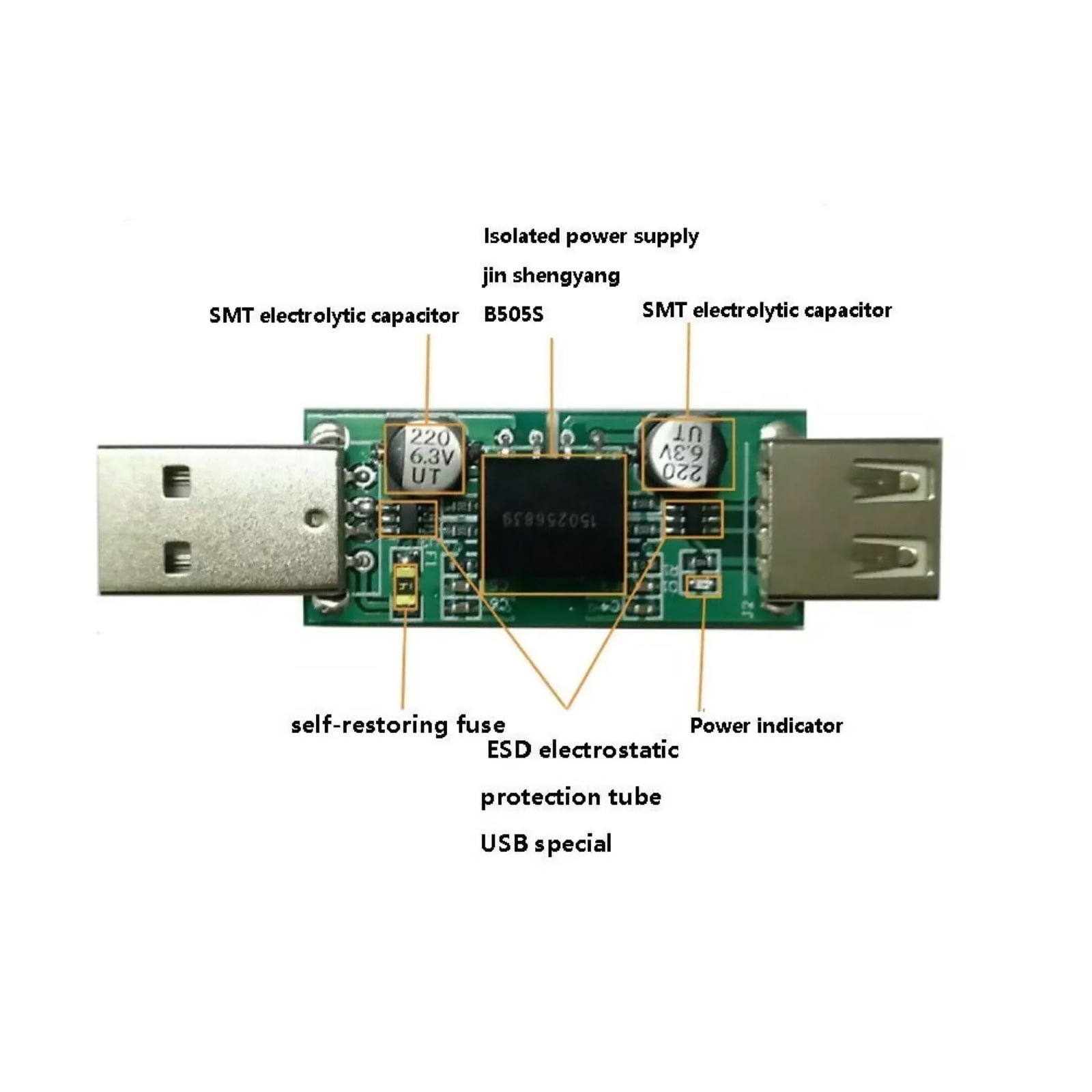USB Audio Signal Isolator High Isolation Voltage Data Integrity for ...