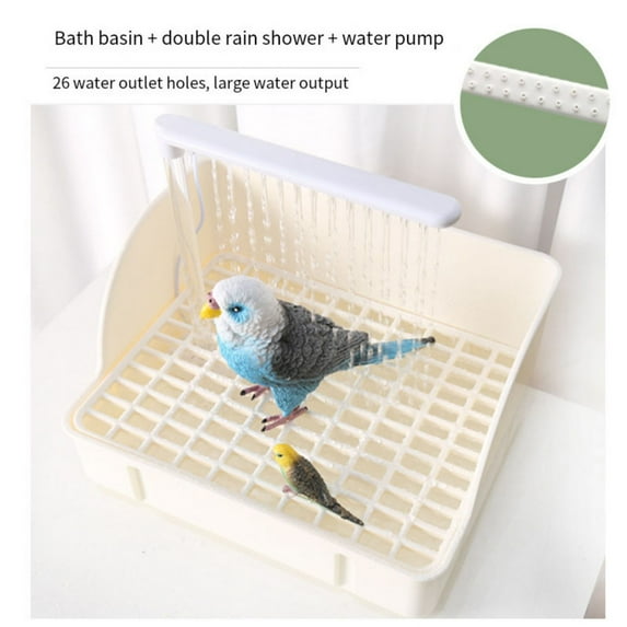 USB Automatic Bird Bath Shower for Cockatiels Parakeets Portable Feathered Friend Cleaning Device with Pump