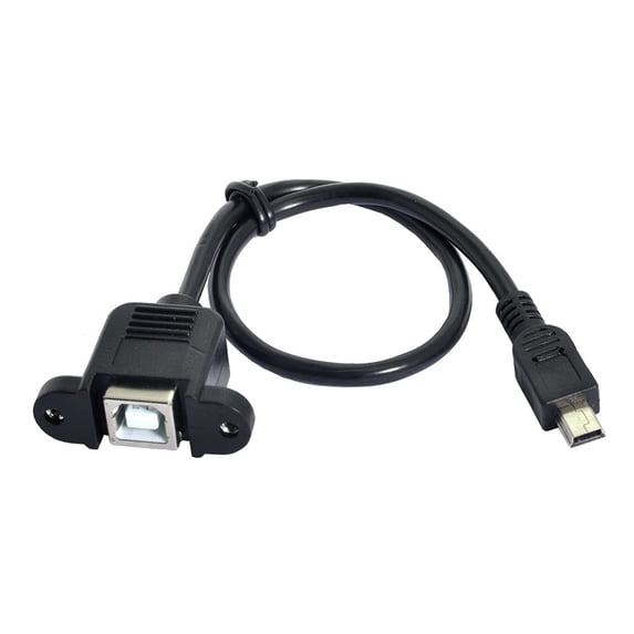 USB B Female Printer to USB Male Extension Cable With Panel Mount Screw ...