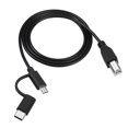USB B Printer Cable 3.3 ft, 2in1 Designed, Micro USB to USB B, USB C