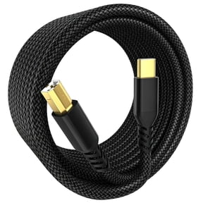 USB B to USB C Printer Cable 6.6ft Premium Aluminium Alloy Case Compatible for MacBook Pro, HP, Epson, Canon, Brother, Lexmark, Xerox Printers and Scanner,Nylon Braided
