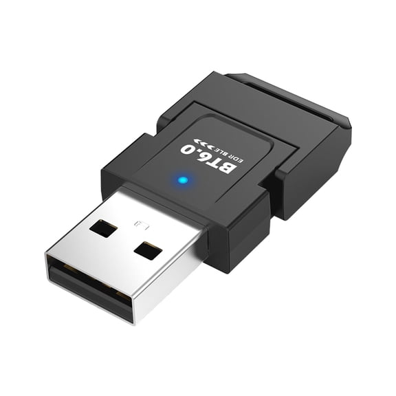 USB BT Adapter Plug and Play BT 6.0 Dongle Receiver EDR & BLE Supports Windows 8.1/10/11 for Headphone Keyboard Mouse Speakers Printer