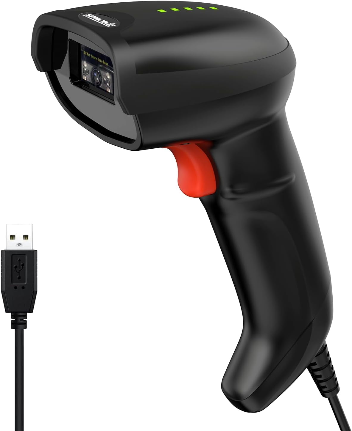 USB Barcode Scanner Handheld Wired Automatic Bar Code Scanner with Long USB Cable for Mobile Payment, Convenience Store, Supermarket, Warehouse