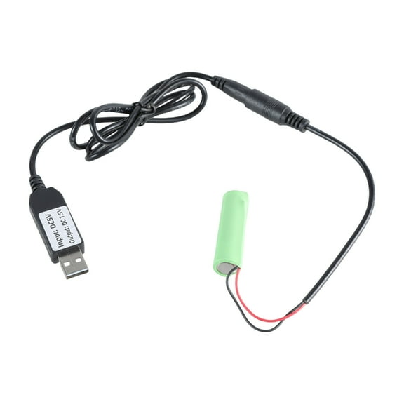 USB Battery Connection Line USB 5V 2A to 1.5V AA LR6 Battery Power Cable for Clocks Toy Thermometers