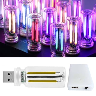 Touch Adjustment Retro Car Lamps Accessories, Battery Operated & USB Plug in Auto Interior Mood Bulb, Touch Dimmable Mini Neon Night Lights for Bedroom, Camping, Holiday(Yellow,1Pack)