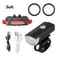thumbnail image 1 of USB Bicycle Light Set,Bike Lights for Night Riding,Front Light&Rear Tail Light&USB Charging Cable Bike Accessories Black (2 pcs), 1 of 8
