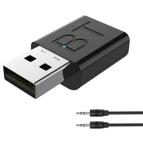 USB Bluetooth 5.0+EDR Adapter For PC,AUX Adapter 3.5mm Transmitter Receiver For Keyboard/Mouse/Headphone/Speakers,Plug & Play Wireless Music TV-Black