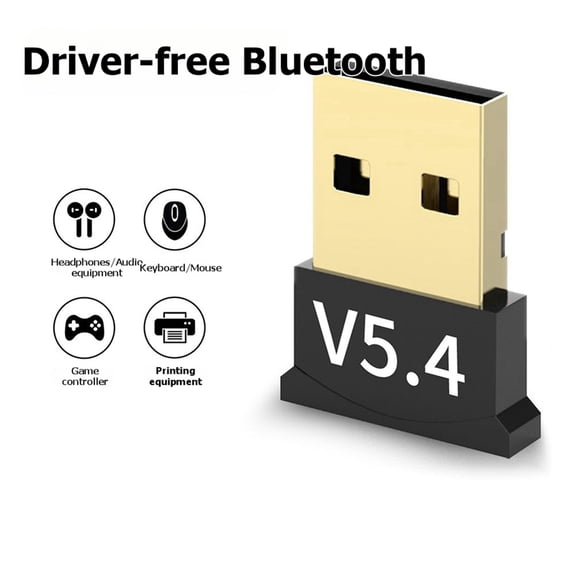 USB Bluetooth 5.4 Adapter Audio Dongle Adapter Mini USB Wireless Receiver Transmitter for PC Laptop Driver Free