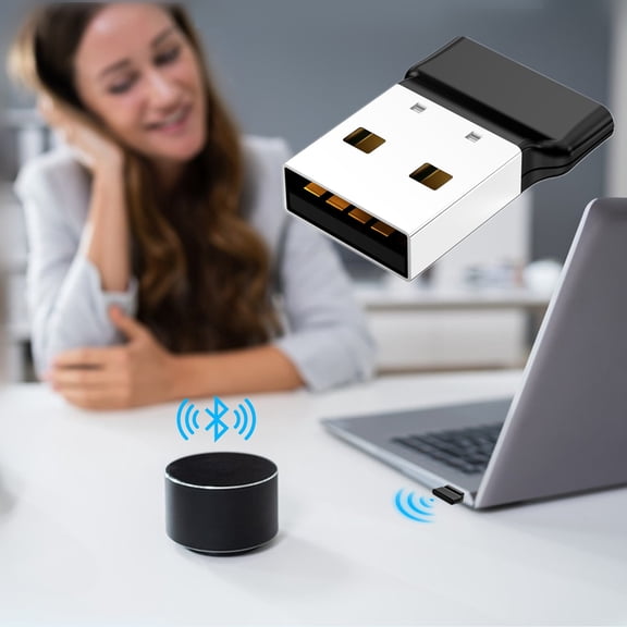 USB Bluetooth Adapter for PC, 5.3 Bluetooth Receiver Plug and Play, Nano Dongle for Desktop Laptop Printer