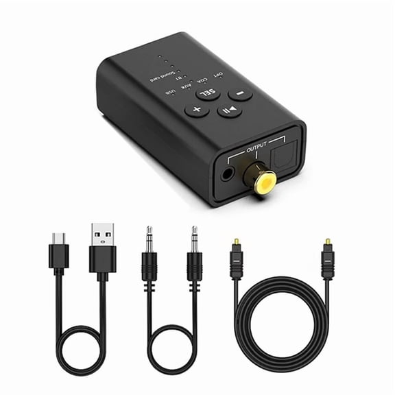 USB Bluetooth Audio Receiver AUX/Fibre-Optical/Coaxial USB Audio Converter Bluetooth 5.2 for Speaker Amplifier PC TV