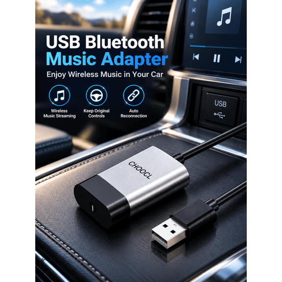 USB Bluetooth Car Adapter for Toyota Crown, Prado & Lexus CT200h/IS/ES/RX/LS/GX Wireless iPod & Music Streaming (2007-2015)