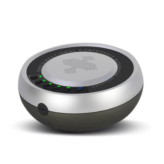 USB Bluetooth Conference 360 Voice Capture Microphone for Video Conferences Online Courses Live Broadcasts Silver