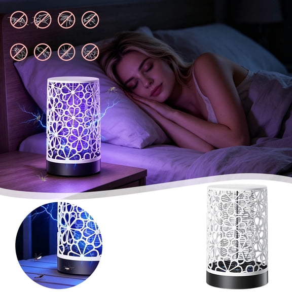 USB Bug Zapper Lamp with Purple Light Trap, High-Voltage Electric Mosquito Killer for Indoor Outdoor, Home Garden Insect Catcher for Bedroom Living Room