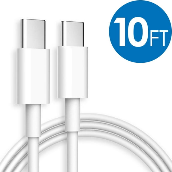 USB C to USB C 100W Fast Charging Cable, Borz 10FT USB-C to USB-C Charger Cord Compatible with Samsung Galaxy Note10 Note10+ Plus A80, Google Pixel 2/3/3a XL, iPad Pro 2018 and More