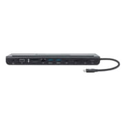 Manhattan USB-C 11-in-1 Triple-Monitor Docking Station, USB Type-C to HDMI, DisplayPort and VGA, 100W USB-C PD, 3 USB Type-A Ports, Gigabit Ethernet Port, SD/MicroSD Card Reader, 3.5 mm Audio Port