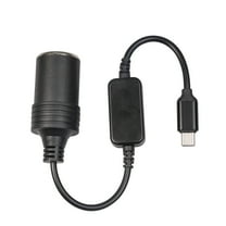 USB C to 12V Adapter, USB C to 12V Cigarette Lighter Adapter ，Type C Male to 12V Cigarette Lighter Socket，for Dash Cam Power Bank GPS Car Led Light Strips 1 Pack
