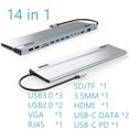 USB C 14 In 1 Hub 4K HD VGA Multiport Adapter Type c PD Docking Station