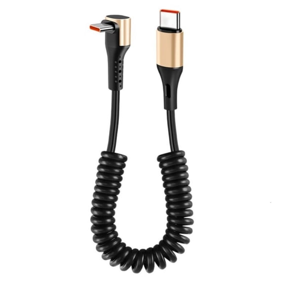 USB C 240W Rapid Charging Cable Spring Coil Construction Fast Speed Sync Cord
