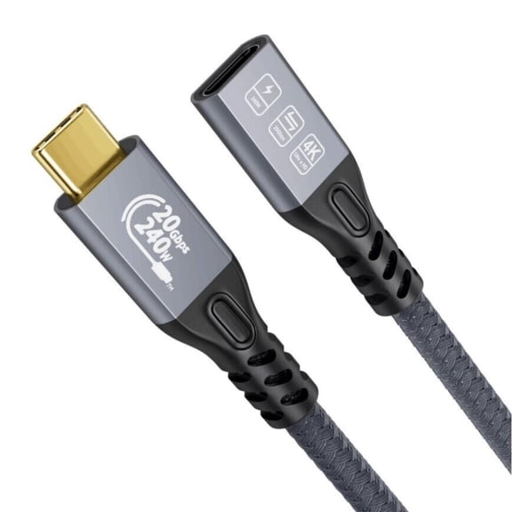 USB C 3.2 Extension Cable 240W Fast Speed Charging Cord Wire Data Transfer 4K