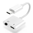 USB C to 3.5mm Headphone & Charge Adapter, Audio Jack Converter for