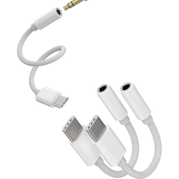 USB-C to 3.5mm Adapter DAC Headphone Splitter(3Pack)Type C AUX Jack Cord Dongle Audio Connector Cable for Samsung Galaxy S20 S21 FE S22 Ultra Note10 S9 Z Flip IPad Pro Air 4 LG Google Pixel 2020 2021