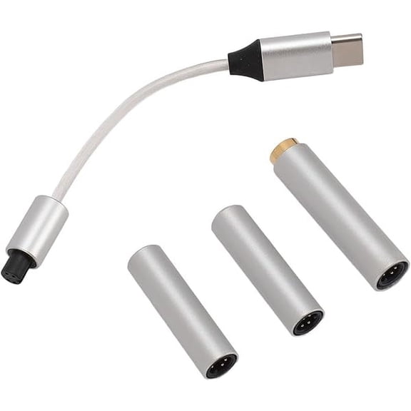 USB C to 3.5mm Audio Adapter, Type C to Headphone Aux Jack Dongle, 32bits/384kHz DAC Cable Cord, with 2.5mm 4.4mm Adapter, for iOS 15, Galaxy S24 S23 Ultra