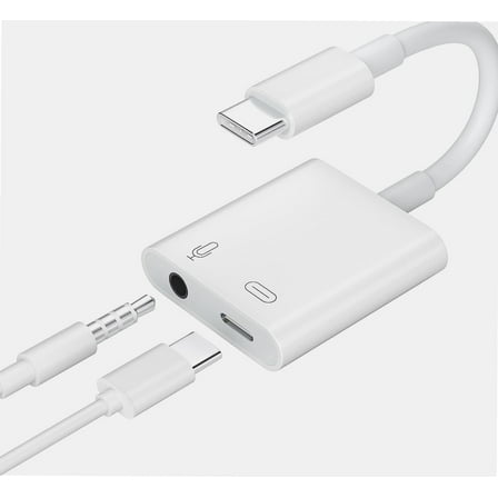 USB C to 3.5mm Audio Adapter, USB C Headphone Adapter and PD 60w Charger USB-C to Headphone Jack Adapter with Hi-Fi DAC Chip Support Lossless Music For Android iPad pro MacBook Pro/Air M1 M2(White)