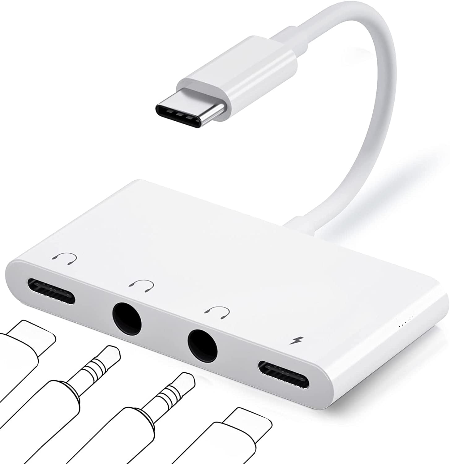 USB C to 3.5mm Audio Adapter, iPad Pro Headphone Jack Splitter with