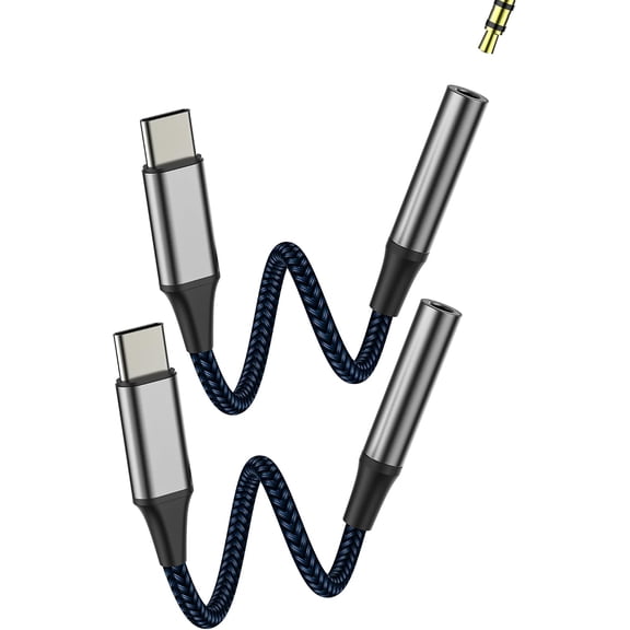 USB C to 3.5mm Audio Adapter for iPhone 16 15 Pro Max for Headphone (2pack) AUX Jack Cord Dongle Compatible for Samsung Galaxy DAC Wired Car Female Accessorie for iPad Converter Type C Cable