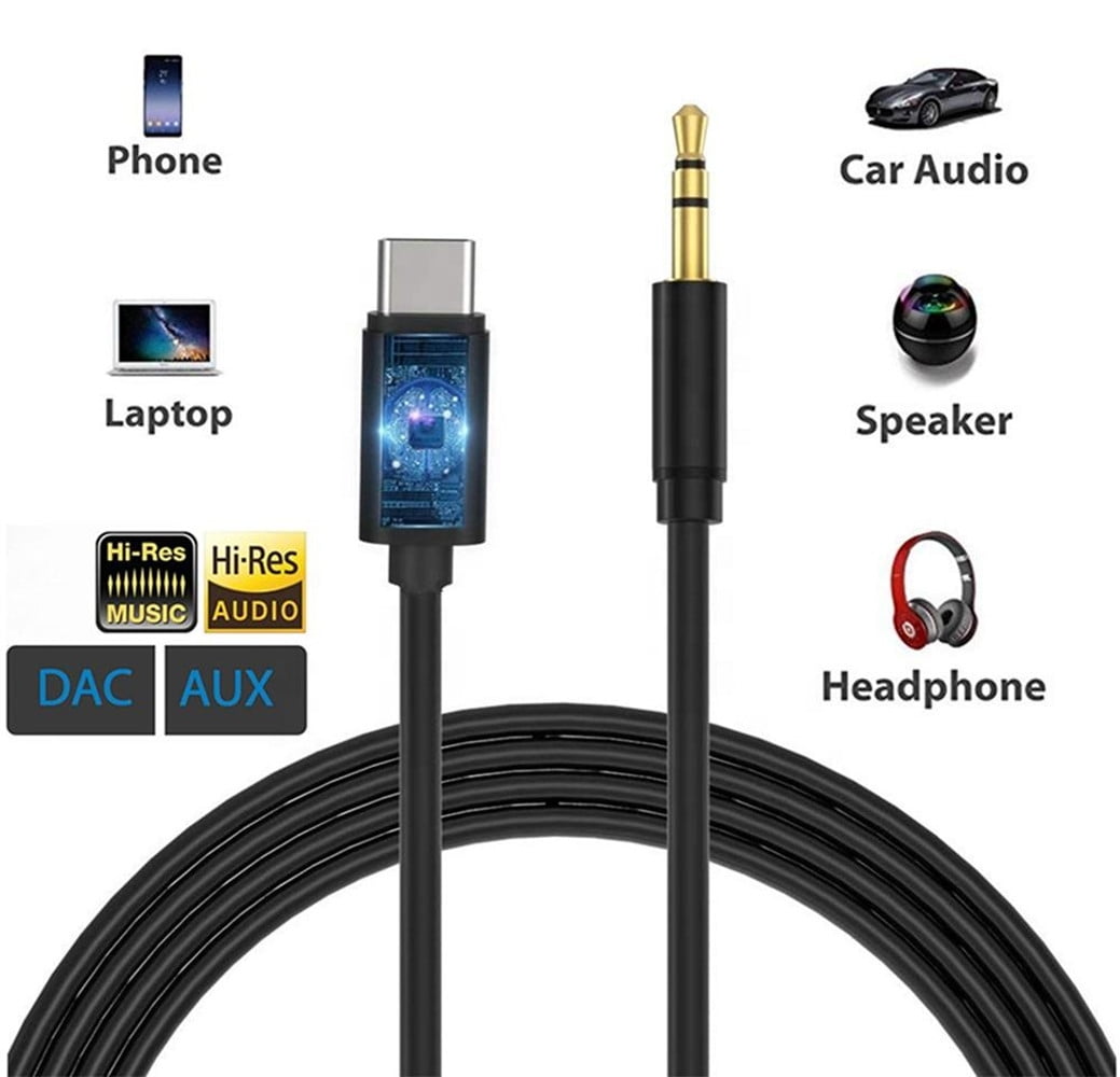 INSTEN USB C to 3.5mm Audio Aux Jack Cable, Only Compatible with iPad Pro,  Galaxy S20 Note 10, Google Pixel 2/3/4 XL, OnePlus 6T 7 Pro, 3.3ft, Black