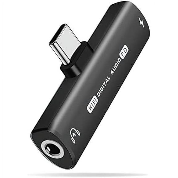 USB C to 3.5mm Audio Headphone Adapter and Charger, 2 in 1 USB C Headphone Jack HiFi DAC with 27W Fast Charging Dongle Adapter Compatible with Galaxy S23 Ultra/S22+/A53/Note 20, Pixel 7/7Pro/6/6Pro/5