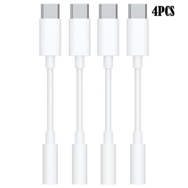 USB-C to 3.5mm Audio Headphone Adapter - HiFi 4 Pack Compatible with Apple iPhone 16 15 Samsung Galaxy S24 S23 S22 S21 Plus Pro Max Ultra Pixel iPad - Type C to Jack Dongle Adapter