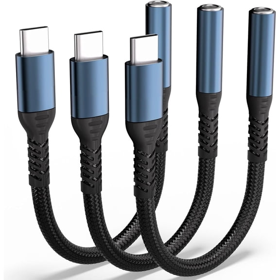 USB C to 3.5mm Audio Headphone Adapter - HiFi Compatible with Apple iPhone 17 16/16 Pro/15/15 Pro/Pro Max/Plus Type C Aux Audio Dongle Cable Cord Compatible with iPad, Samsung Galaxy S23/S23/3 Pack